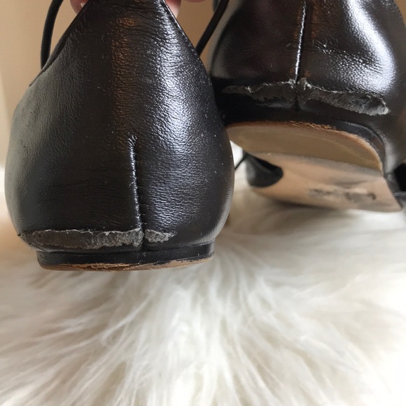 ALDO Black Pointy Lace-Up Flats - Picture 5 of 8